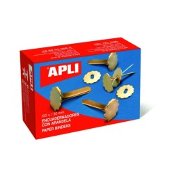 CAJA 100 ENCUADERNADORES APLI 30mm CON ARANDELA