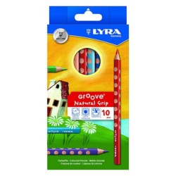 CAJA 10 LAPICES LYRA GROOVE GRUESO COLORES SURTIDOS