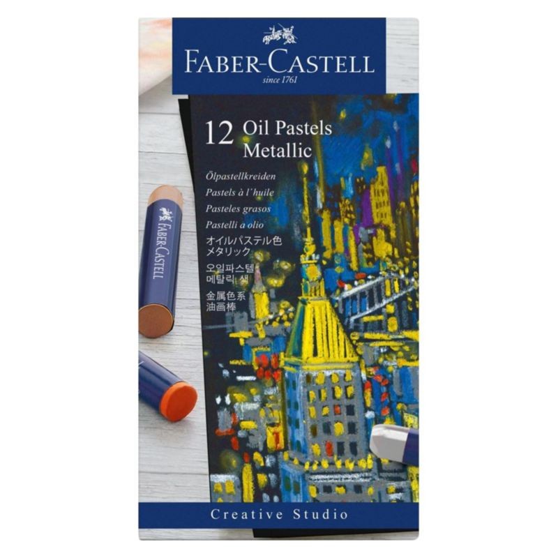 PASTEL AL OLEO 12 BARRAS METALLIC FABER-CASTELL STUDIO