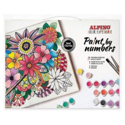 PINTAR POR NUMEROS SET ACRILICO ALPINO 40x30cm FLORES