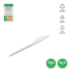 CUCHILLO DE PLASTICO MAXI 16,5cm 100 Un. (5151R) BLANCO