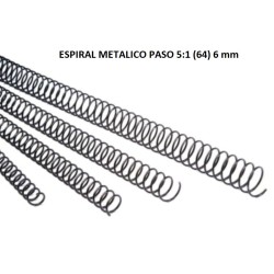 ESPIRAL METALICO 6mm (30 Hj.) PASO 5:1 CAJA 100 Un. NEGRO
