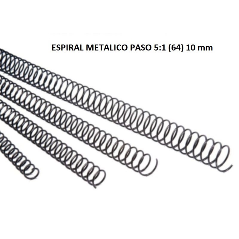 ESPIRAL METALICO 10mm (60 Hj.) PASO 5:1 CAJA 100 Un. NEGRO