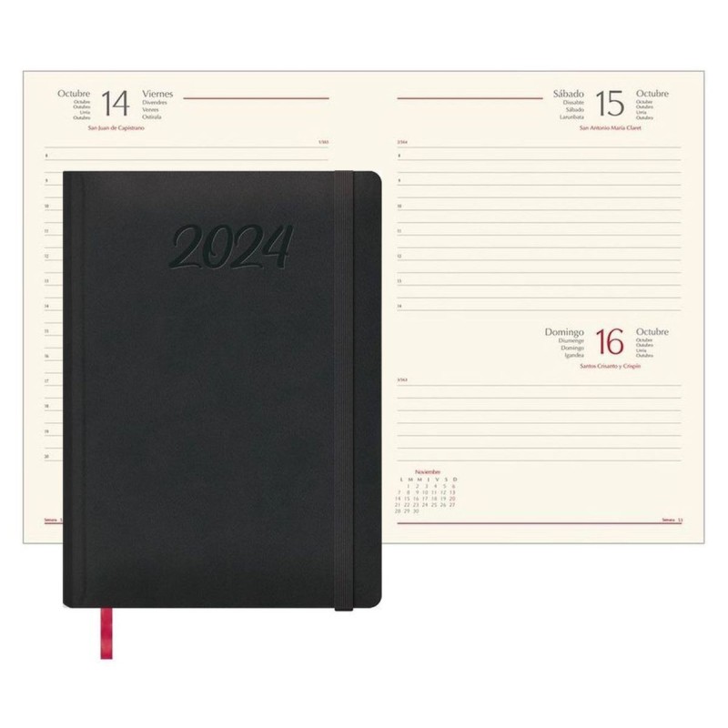 AGENDA DOHE MANAOS DIA PAGINA 17x24cm NEGRO