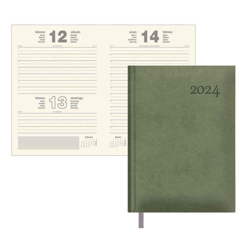 AGENDA DOHE LAUSANA DIA PAGINA 14x20cm VERDE