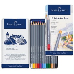 GOLDFABER AQUA ESTUCHE DE METAL 12 LAPICES COLORES BASICOS