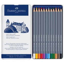 GOLDFABER AQUA ESTUCHE METAL 12 LAPICES COLORES BASICOS