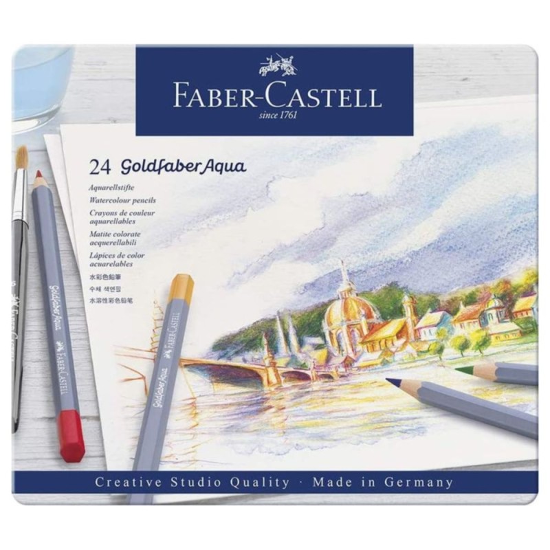 GOLDFABER AQUA ESTUCHE DE METAL 24 LAPICES COLORES