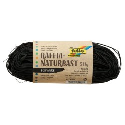 RAFIA NATURAL 50gr FOLIA 9090 NEGRO