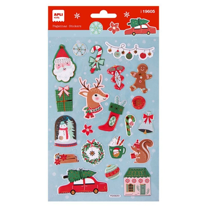 *PEGATINAS NAVIDAD ACOLCHADAS APLI KIDS 19605 COCHE