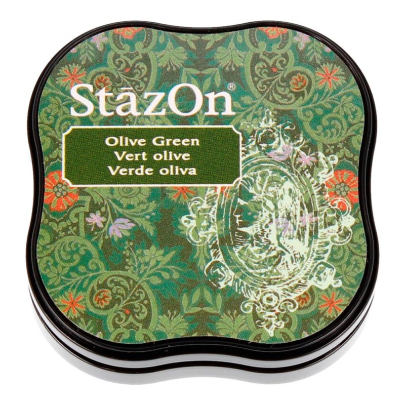 TAMPON TINTA STAZON MIDI S/R 58x58mm (51) VERDE OLIVA