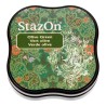 TAMPON TINTA STAZON MIDI S/R 58x58mm (51) VERDE OLIVA