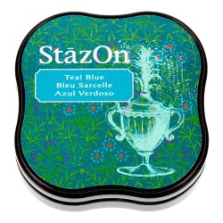 TAMPON TINTA STAZON MIDI S/R 58x58mm (63) AZUL VERDOSO