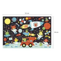 PUZZLE 60 PIEZAS APLI KIDS 18813  GLOW IN TKE DARK EL ESPACIO