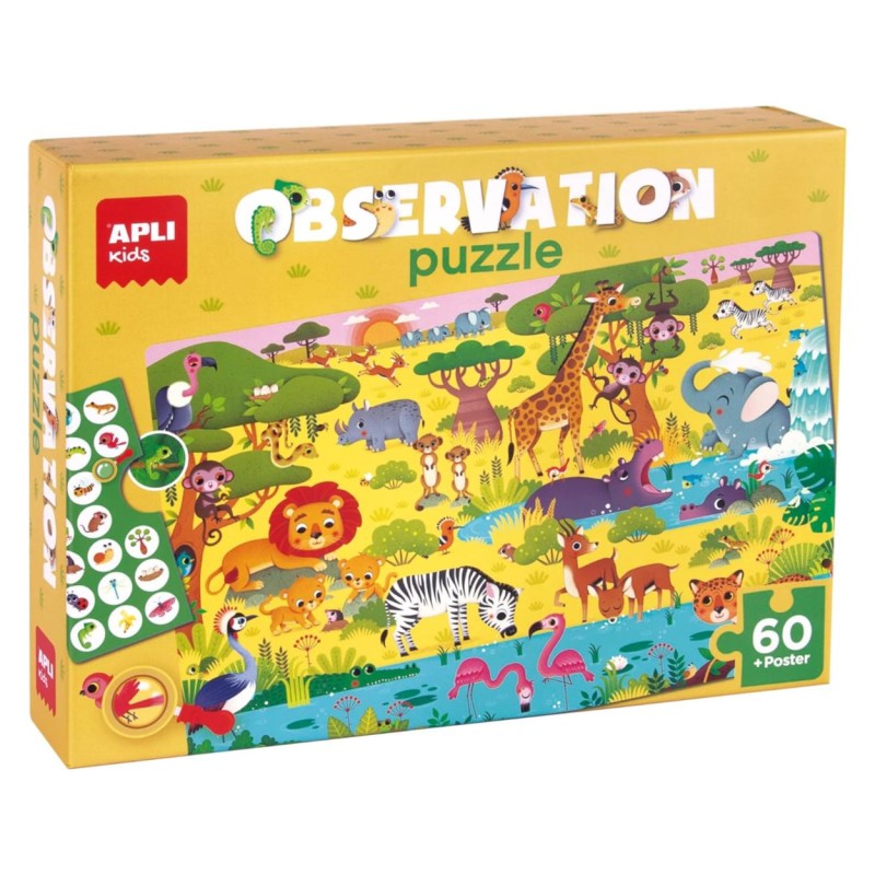 PUZZLE 60 PIEZAS APLI  KIDS 19221 OBSERVACION SELVA