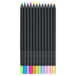 FABER-CASTELL BLACK EDITION 12 LAPICES PASTEL/NEON CAJA CARTON