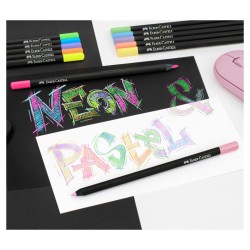 FABER-CASTELL BLACK EDITION 12 LAPICES PASTEL/NEON CAJA CARTON