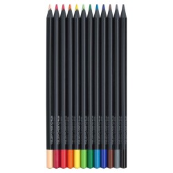 FABER-CASTELL BLACK EDITION 12 LAPICES COLOR CAJA CARTON