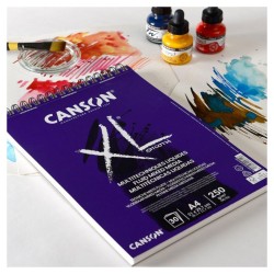 CANSON XL DIBUJO FLUID MIXED MEDIA BLOC A4 ESPIRAL 30 Hj. 250 Gr.