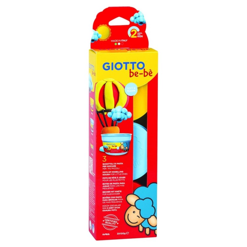 GIOTTO BE-BE PASTA MODELAR SET 3x100gr AMARILLO/AZUL/ROJO