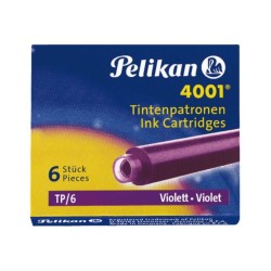 PELIKAN 6 CARTUCHOS ESTILOGRAFICA CORTOS 4001 VIOLETA