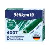 PELIKAN 6 CARTUCHOS ESTILOGRAFICA CORTOS 4001 VERDE