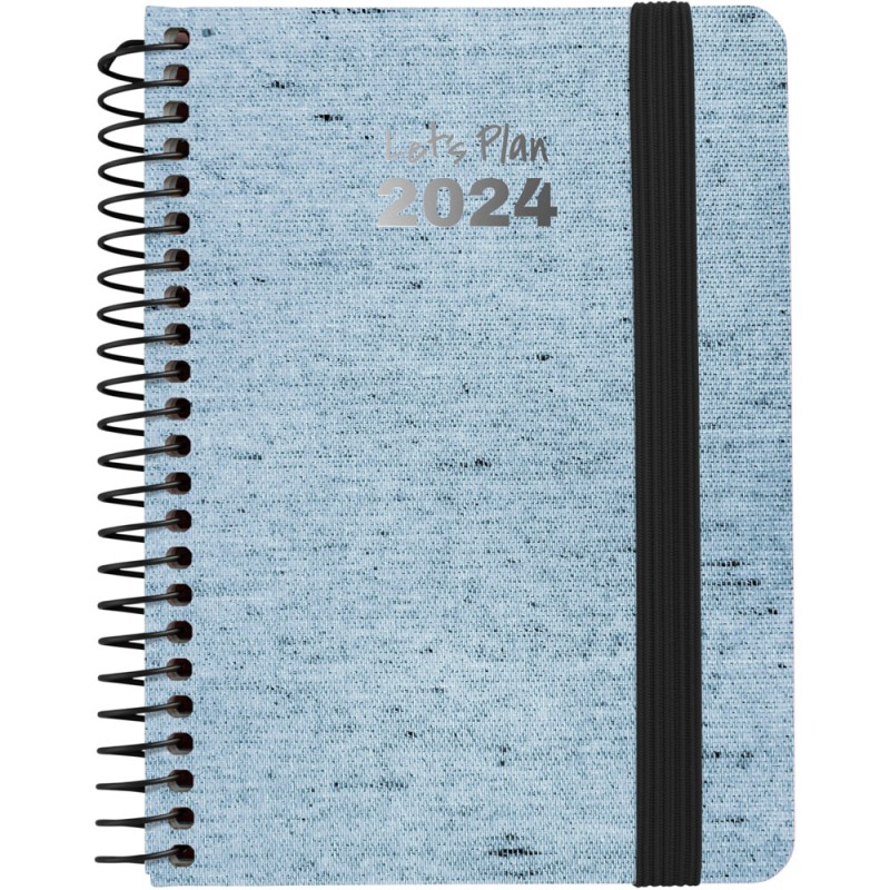 AGENDA GRAFOPLAS DIA PAGINA 11x16,5cm ECOJEANS AZUL