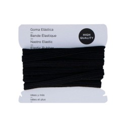 GOMA ELASTICA MASCARAS PLANA 5,3mm 3m NEGRA