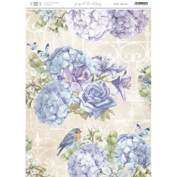 PAPEL DE ARROZ 42x29,7cm ARTIS DECOR 00103 HORTENSIAS