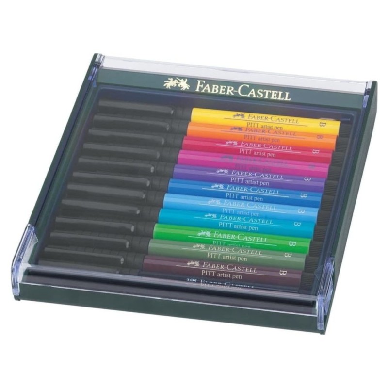 FABER-CASTELL PITT ARTIST PEN PINCEL SET 12 TONOS BASICOS