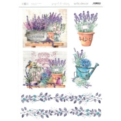 PAPEL DE ARROZ 42x29,7cm ARTIS DECOR 00160 AROMA DE LAVANDA