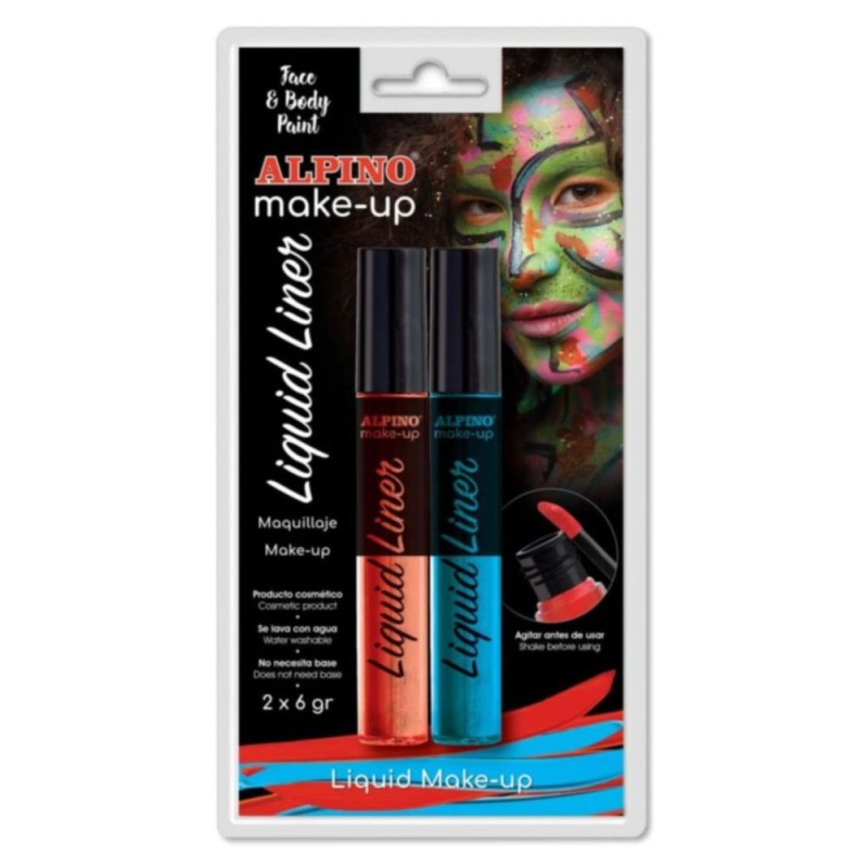 MAQUILLAJE ALPINO LIQUID LINER SET 2 Un. 6gr AZUL + ROJO