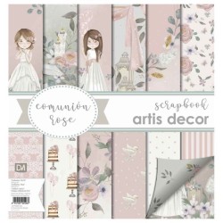 PAPEL SCRAP ARTIS DECOR SET 30,5x30,5cm COMUNION ROSE