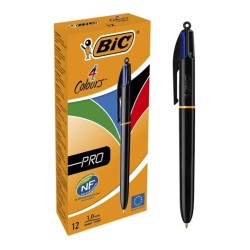 BOLIGRAFO BIC 4 COLORES PRO MEDIUM CUERPO NEGRO