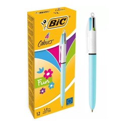 BOLIGRAFO BIC 4 COLORES FUN PASTEL CUERPO CELESTE