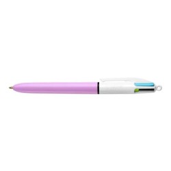 BOLIGRAFO BIC 4 COLORES FUN PASTEL CUERPO ROSA