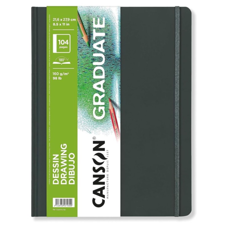 CANSON GRADUATE DESSING 21,6x27,9cm CUADERNO 52 Hj. 160 Gr.