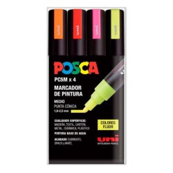 POSCA SET 4 PC5M ROTULADOR ACRILICO 1,8-2,5mm FLUOR