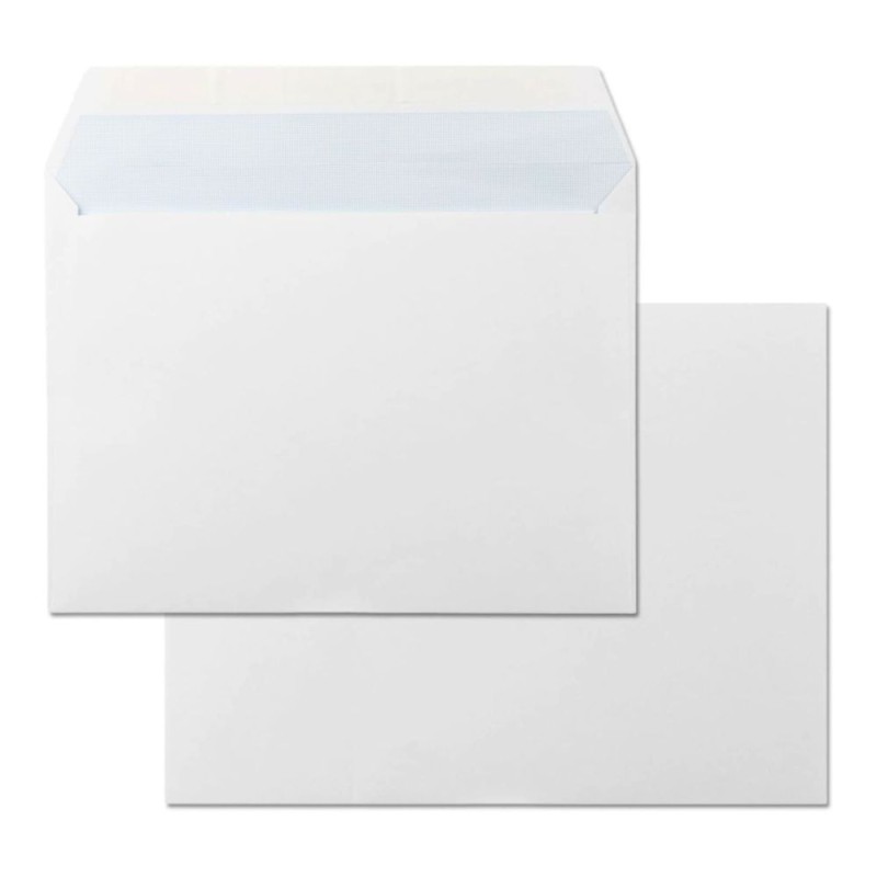 SOBRES BLANCOS CAJA 500 Un. 162x229mm 90gr TIRA SILICONA