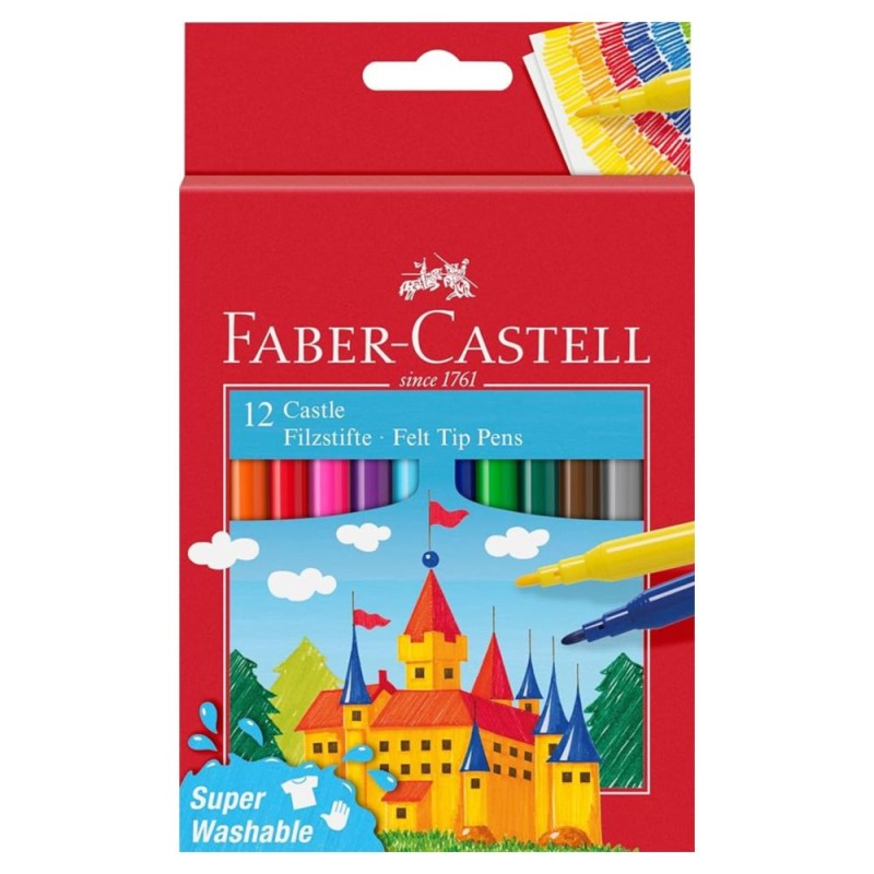 ESTUCHE 12 ROTULADORES PUNTA FINA FABER-CASTELL CASTILLO