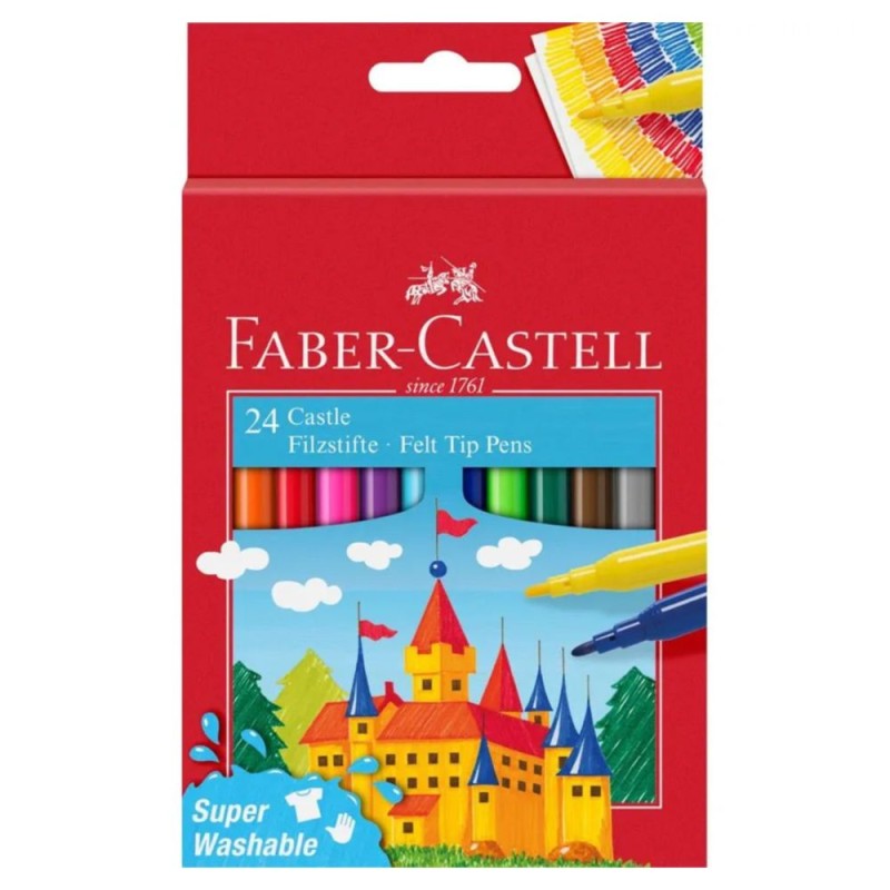 ESTUCHE 24 ROTULADORES PUNTA FINA FABER-CASTELL CASTILLO