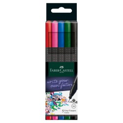 SET 5 ROTULADORES FABER-CASTELL GRIP FINEPEN 0,4 BASICOS