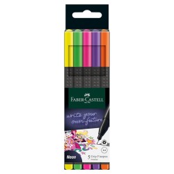 SET 5 ROTULADORES FABER-CASTELL GRIP FINEPEN 0,4 NEON