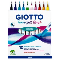 ROTULADOR GIOTTO TURBO SOFT BRUSH SET 10 Un. PINCEL BASICOS