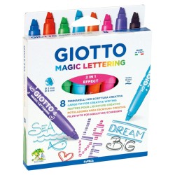 ROTULADOR GIOTTO TURBO MAGIC LETTERING SET 8 Un. DOBLE TRAZO