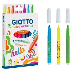 ROTULADOR GIOTTO TURBO MAXI GRUESO SET 8 Un. FLUOR SURTIDOS