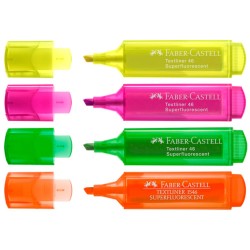 ROTULADOR FLUOR FABER-CASTELL 4 Un. SUPERFLUORESCENTE