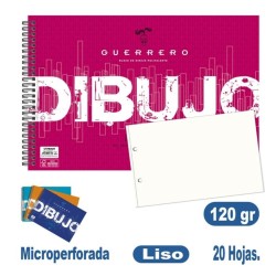 BLOC DIBUJO GUERRERO FOLIO+ ESPIRAL 20 Hj. 120 Gr. LISO