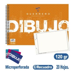 BLOC DIBUJO GUERRERO FOLIO+ ESPIRAL 20 Hj. 120 Gr. RECUADRO