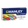 CAJA 10 CERAS BLANDAS MANLEY SURTIDO FLUOR+PASTEL